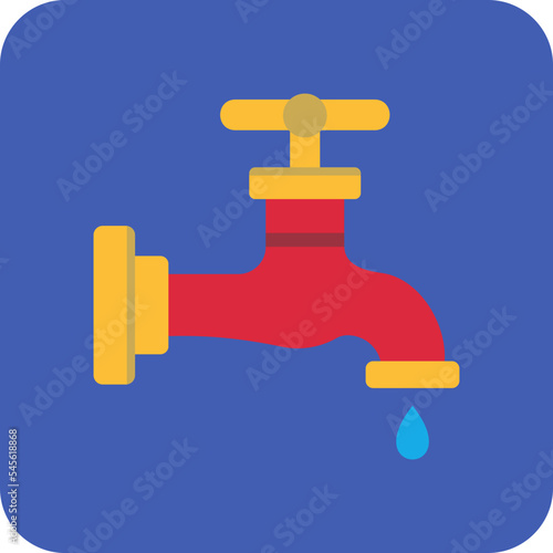 Faucet Multicolor Round Corner Flat Icon