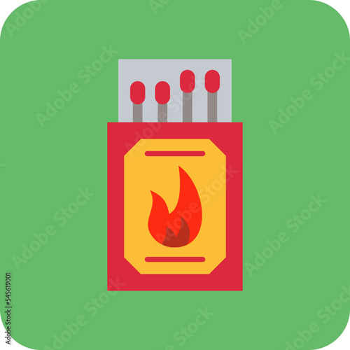 Matches Multicolor Round Corner Flat Icon