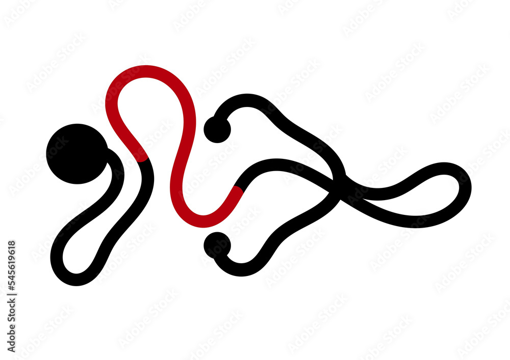 Obraz premium Coccidiosis in Chickens, “Line Art Stethoscope style” designs for product promotion, brochure, flyer, seminar poster, presentation ppt template. Concept poultry health images Illustrations