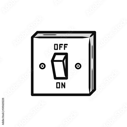 Electric light switch off and on button line drawing vector icon doodle illustration