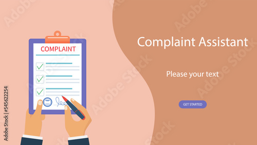 A web page for the Internet. Complaint form.