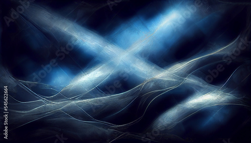 Grunge Dark Blue Digital Art Design and Light in Middle, Navy Color Design Background