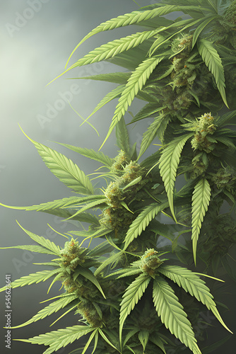 cannabis leaf on green background