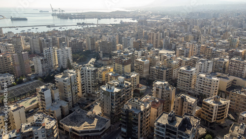 Aerial shot of Tripoli, the largest city in northern Lebann