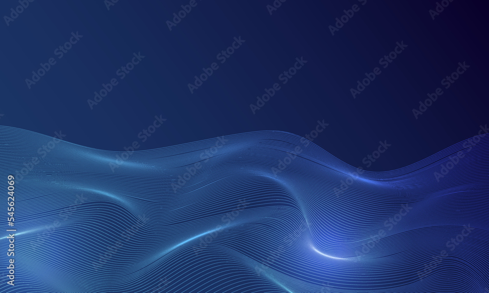 Abstract particles Wave Blue is a wave of technology to send information to other places. It is the technology of the future that makes life more convenient and faster.