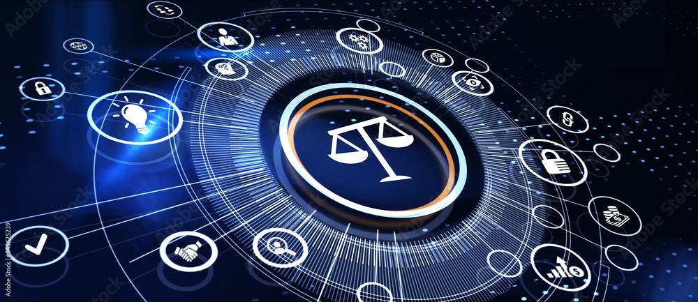 Business, Technology, Internet and network concept. Labor law, Lawyer, Attorney at law, Legal advice concept on virtual screen. 3D illustration Business, Technology, Internet and network concept. Labor law, Lawyer, Attorney at law, Legal advice concept on virtual screen. 3D illustration