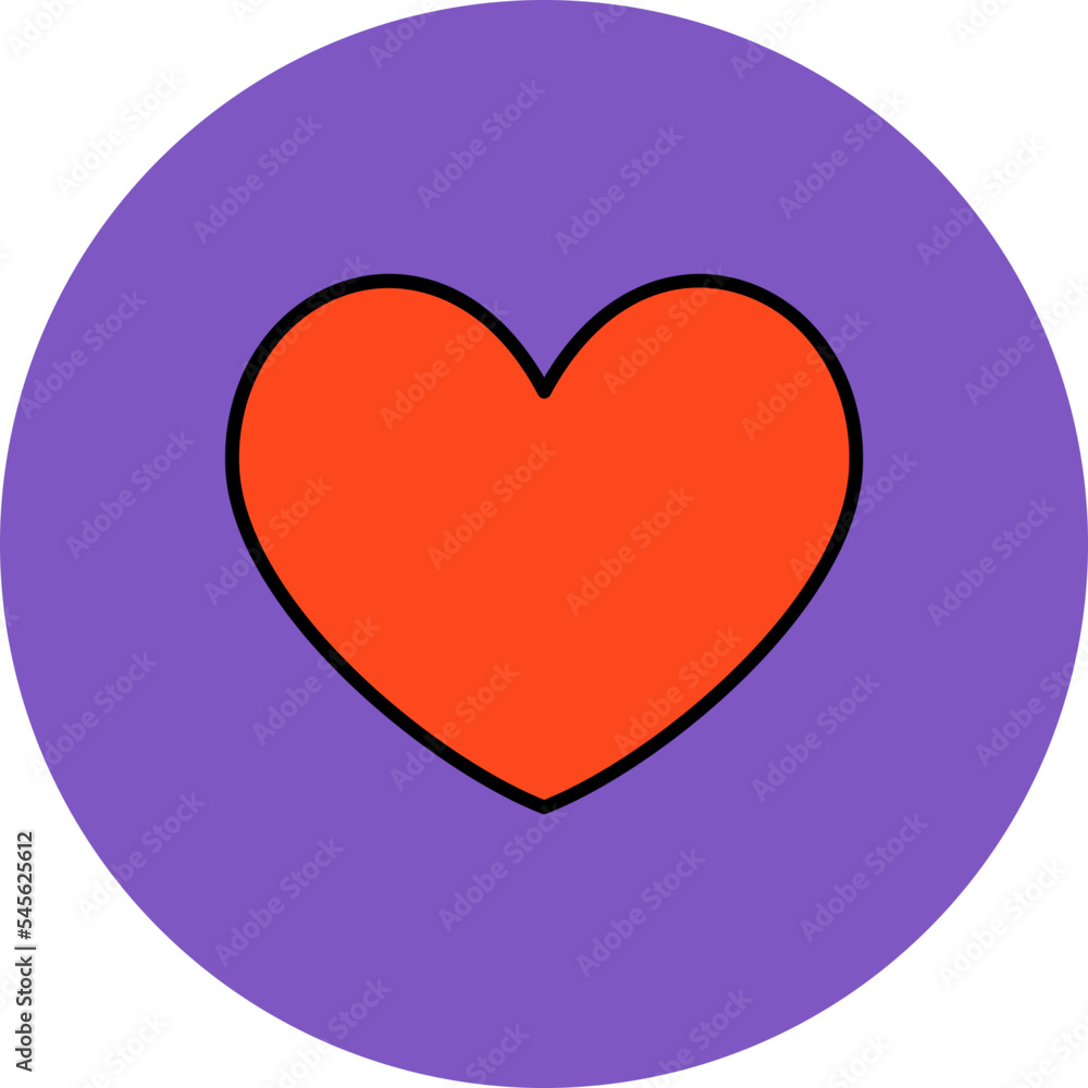 Heart Multicolor Circle Filled Line Icon Heart Multicolor Circle Filled Line Icon