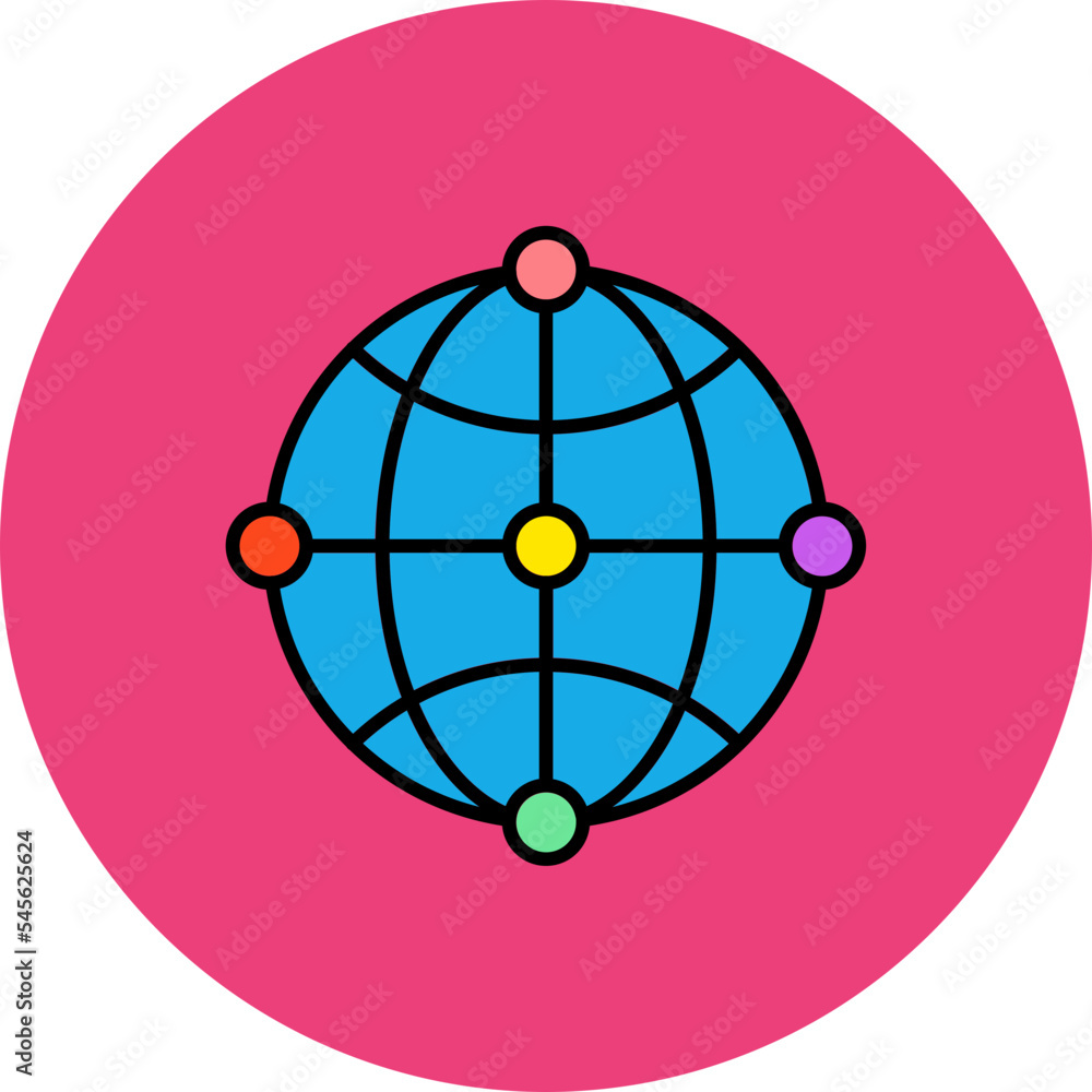 Internet Multicolor Circle Filled Line Icon Internet Multicolor Circle Filled Line Icon