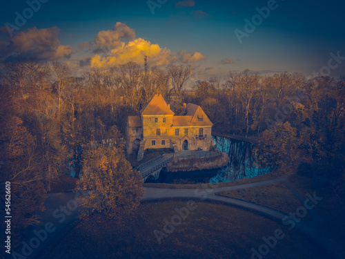 Historical castle in the village of Oporow, Poland. photo