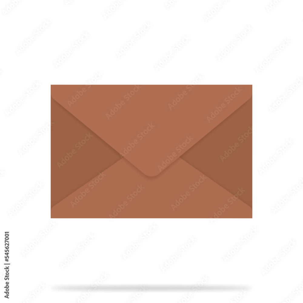 Isolated vector illustration of a closed brown postal envelope. Isolated vector illustration of a closed brown postal envelope.