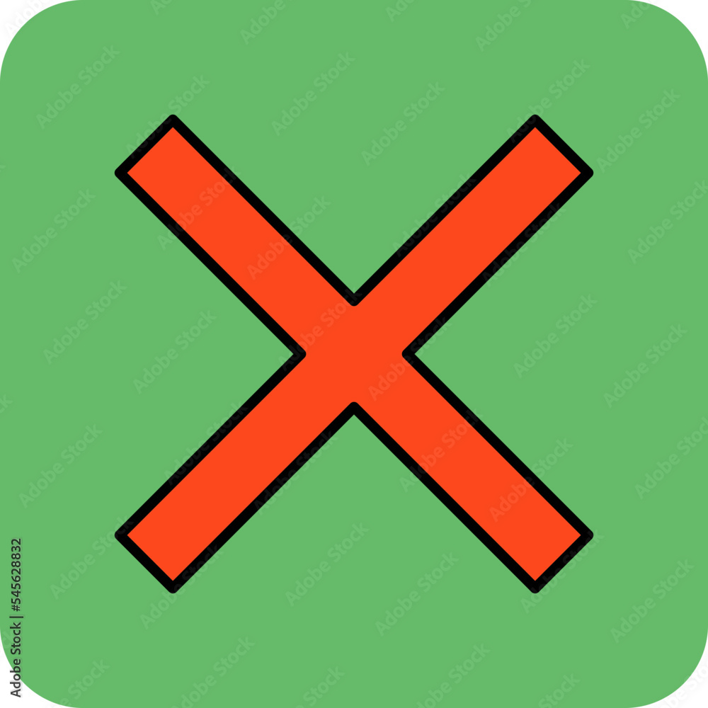 Obraz premium Cross Multicolor Round Corner Filled Line Icon