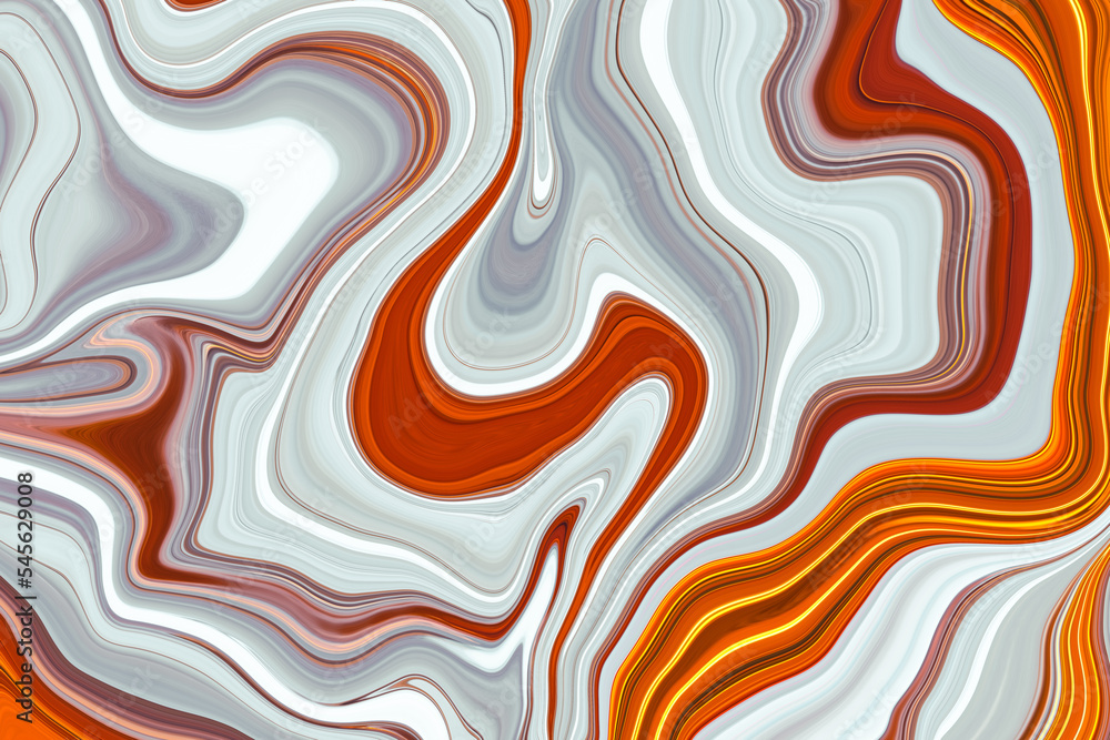 Brown painted backdrop. Modern abstract art painting backgrounds. Paint flowing. Moving colorful lines. Liquid marble texture design, gradient surface, curve pattern. Ink waves. Vibrant wallpaper.
