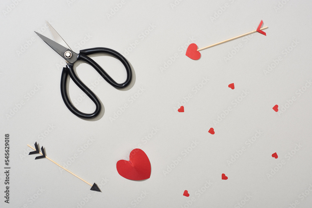 top view arrows scissors paper top view arrows scissors paper