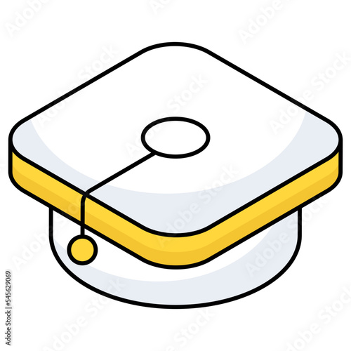 Academic cap icon, vector design of mortarboard