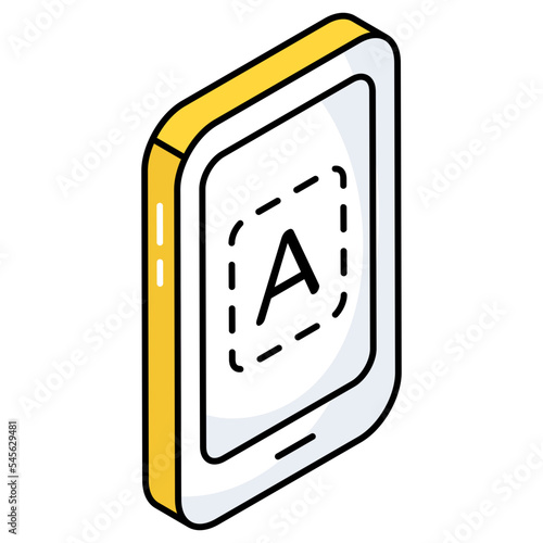 Editable design icon of mobile learning app