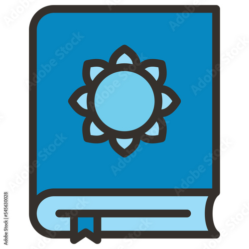 buddhist book. lotus flower icon 