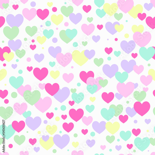 Wallpaper Mural Rainbow hearts seamless background. Cute Valentine vector pattern. Torontodigital.ca