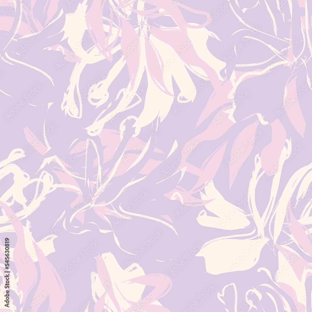 Floral Brush strokes Seamless Pattern Design Floral Brush strokes Seamless Pattern Design