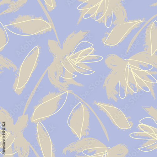 Floral Brush strokes Seamless Pattern Design