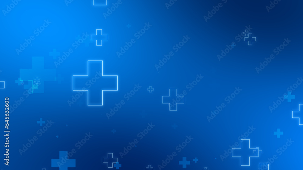 Abstract medical blue cross neon light shapes pattern background. Abstract medical blue cross neon light shapes pattern background.
