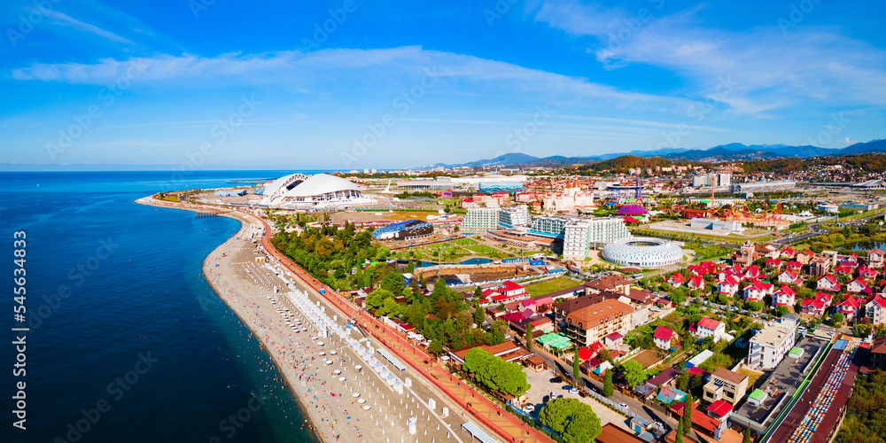 Sochi Olympic Park aerial panoramic view