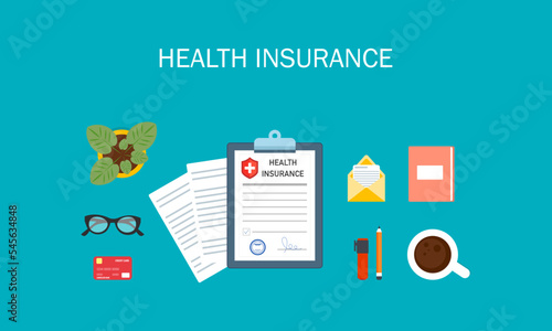 Registration of health insurance. Desktop.