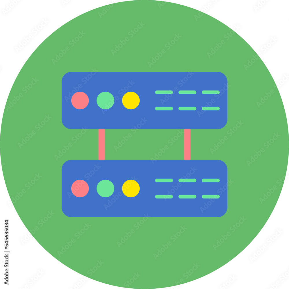 Server Multicolor Circle Flat Icon Server Multicolor Circle Flat Icon