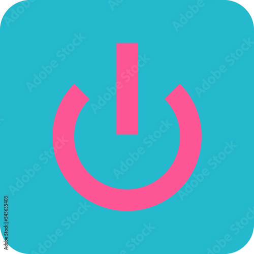 Power On Multicolor Round Corner Flat Icon