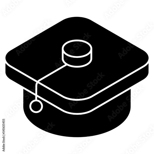 Academic cap icon, vector design of mortarboard