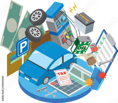 自動車の維持費用のイメージイラスト