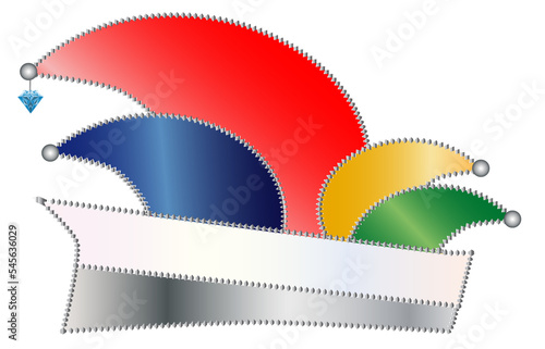 Komiteemütze  bunt  freigestellt  Hintergrund transparent