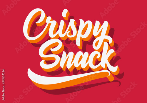 Crunchy crispy text, lettering quote hand drawn creative concept for your business. Chips modern style, product. Vector illustration