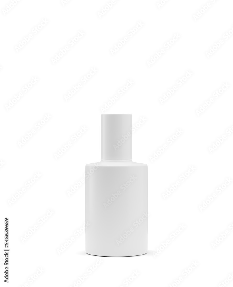 White bottle on white background. Mock up with no label. 3d rendered illustration. White bottle on white background. Mock up with no label. 3d rendered illustration.
