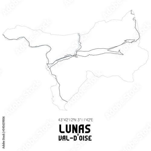 LUNAS Val-d'Oise. Minimalistic street map with black and white lines.