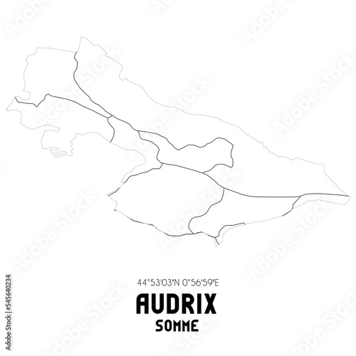 AUDRIX Somme. Minimalistic street map with black and white lines.