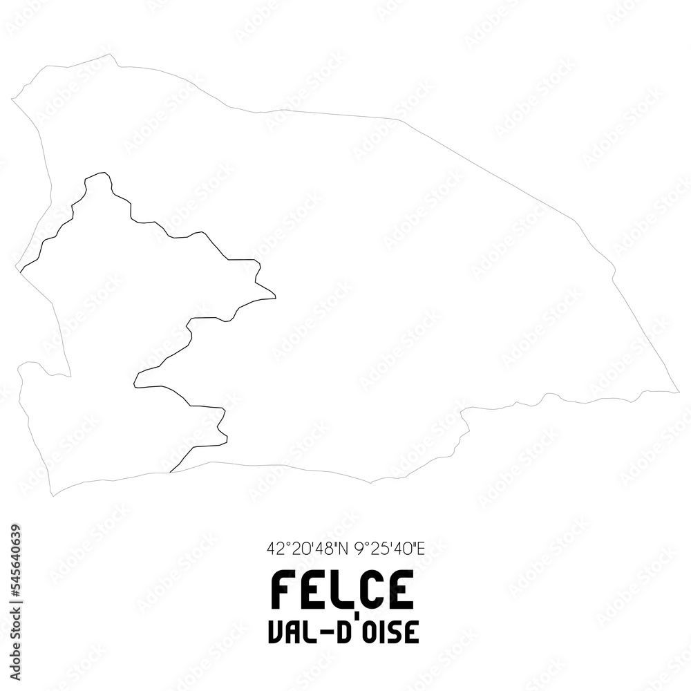 FELCE Val-d'Oise. Minimalistic street map with black and white lines.
