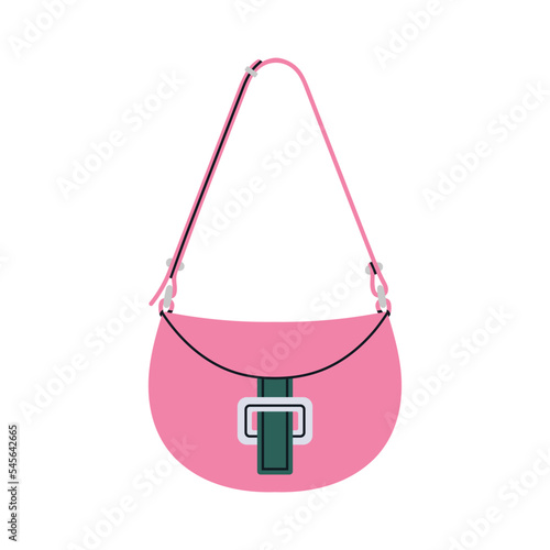 Illustration of hobo bag. Ideal for everyday life, street style. Stylish handbag. Fashion and lifestyle. Hand drawn vector illustration isolated on white background.