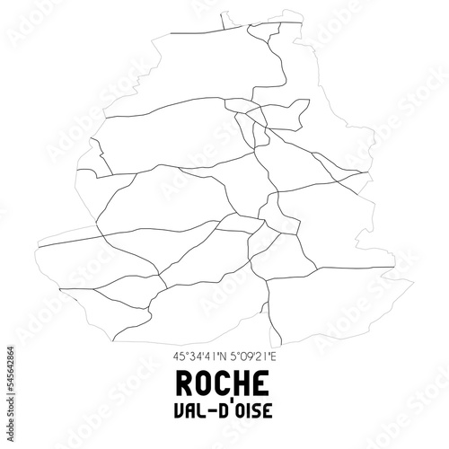 ROCHE Val-d'Oise. Minimalistic street map with black and white lines.