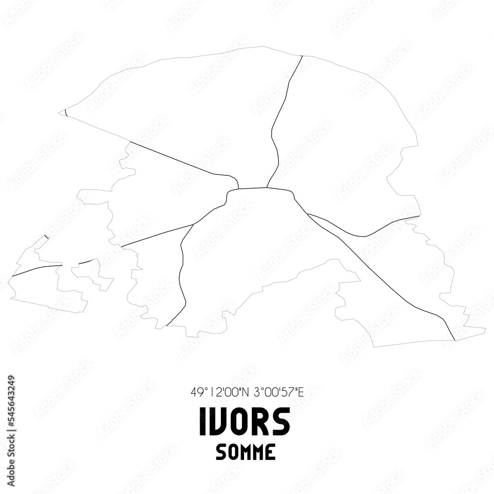 IVORS Somme. Minimalistic street map with black and white lines. IVORS Somme. Minimalistic street map with black and white lines.