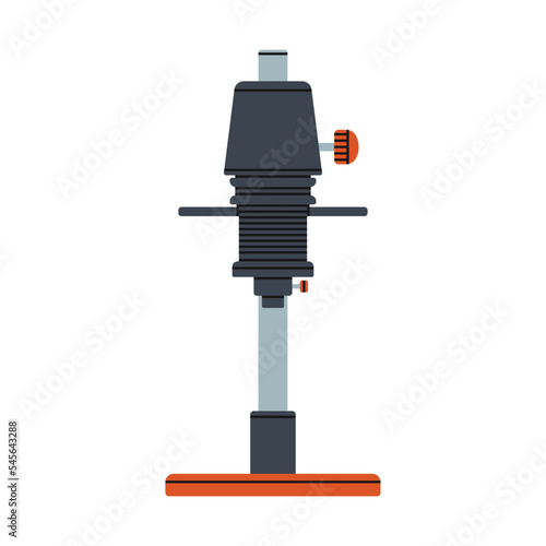 Hand drawn vector illustration of an enlarger. A machine for enlarging or reducing negatives or positives. Dark room supplies. Retro film development and photo printing tools concept.