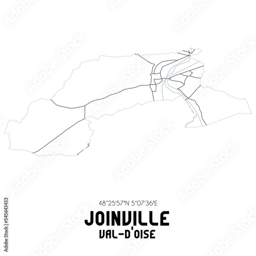 JOINVILLE Val-d'Oise. Minimalistic street map with black and white lines.