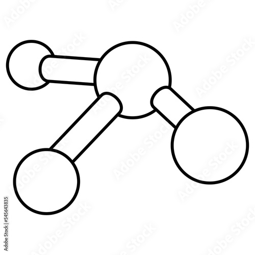 Chemical structure icon, vector design of topology