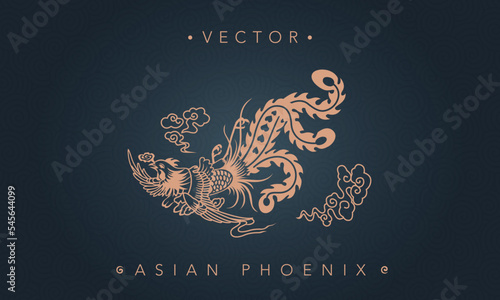 Asian traditional phoenix pattern ancient Chinese phoenix
