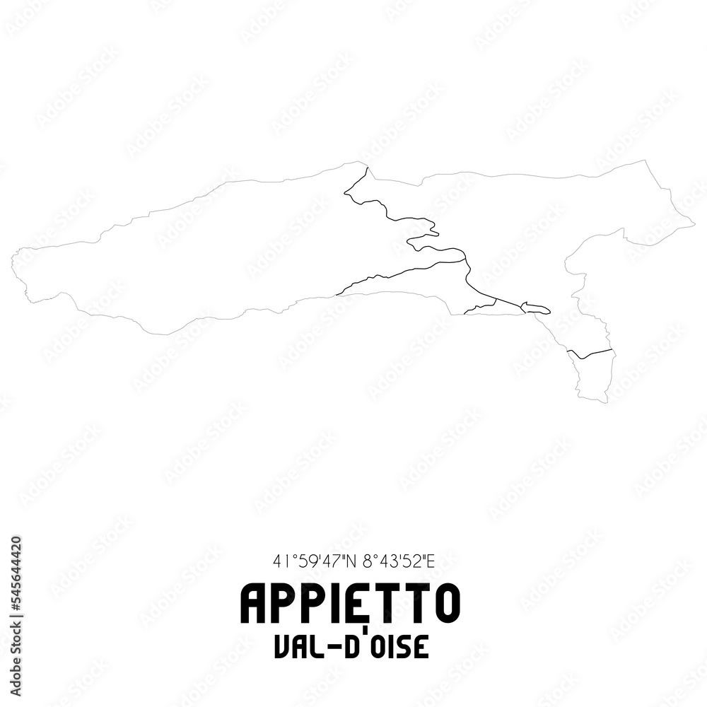 APPIETTO Val-d'Oise. Minimalistic street map with black and white lines.