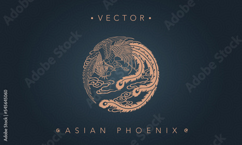 Asian traditional phoenix pattern ancient Chinese phoenix