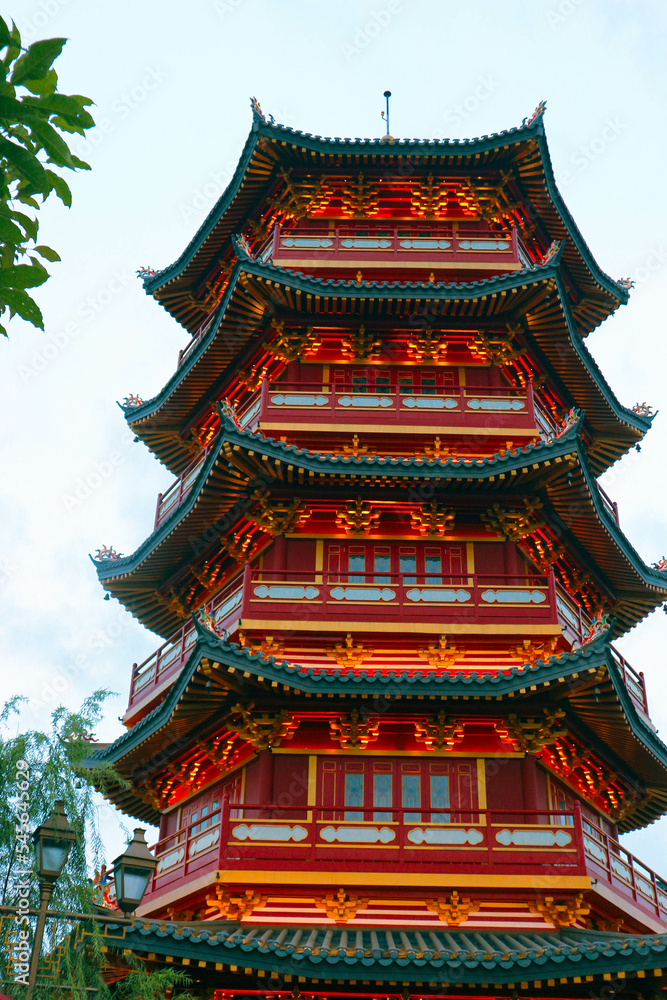 The pagoda is in the middle of Chinatown PIK Pantjoran, Pantai Indah Kapuk. The pagoda is in the middle of Chinatown PIK Pantjoran, Pantai Indah Kapuk.
