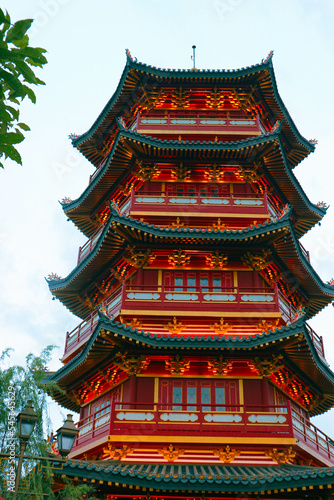 The pagoda is in the middle of Chinatown PIK Pantjoran  Pantai Indah Kapuk.