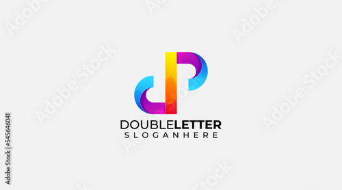  DP or PD letter logo design template vector 