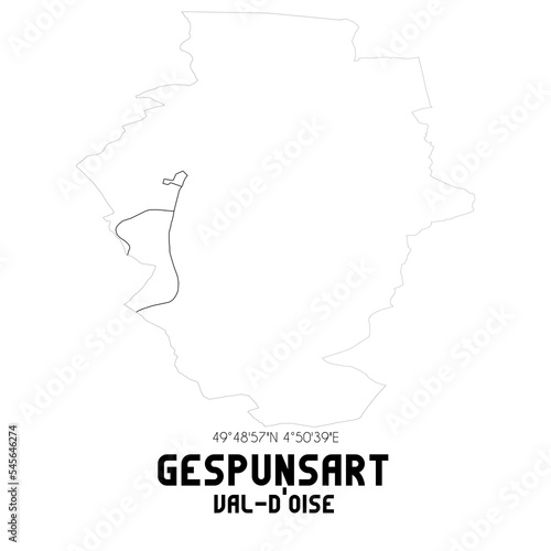 GESPUNSART Val-d Oise. Minimalistic street map with black and white lines.