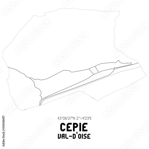 CEPIE Val-d Oise. Minimalistic street map with black and white lines.